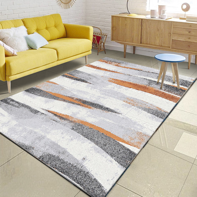 Avtoit | Gray living room carpet industrial brush stroke pattern carpet polyester machine washable pet-friendly carpet