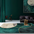 Avtoit | Nordic Parlor Rug Green Geometric Pattern Rug Polypropylene Washable Non-slip Pet-friendly Rug