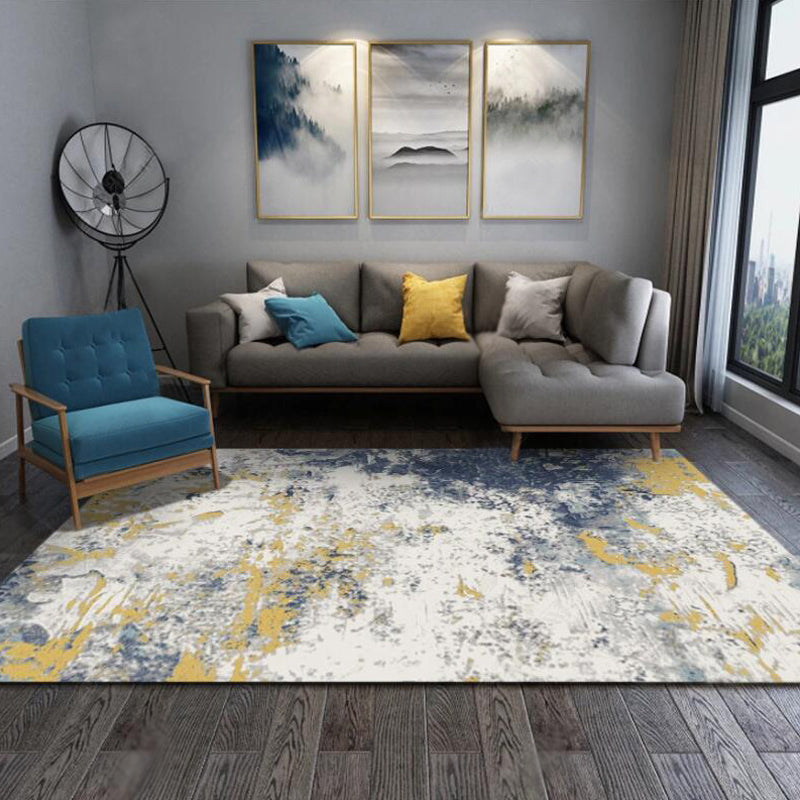 Avtoit | Unique Abstract Carpet Beige Industrial Rug Synthetic Non-slip Pet Friendly Washable Rug for Bedroom