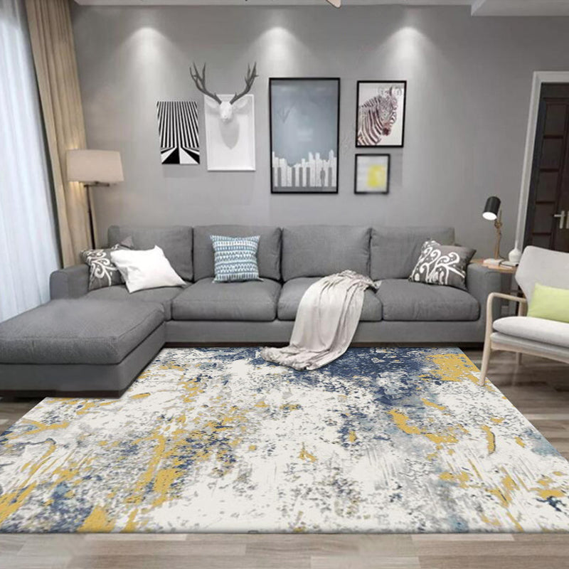 Avtoit | Unique Abstract Carpet Beige Industrial Rug Synthetic Non-slip Pet Friendly Washable Rug for Bedroom