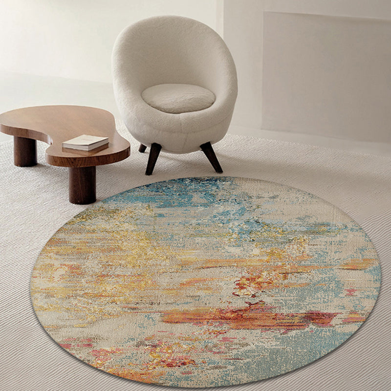 Avtoit | Multicolor Industrial Indoor Rug Polyester Abstract Rug Pet Friendly Washable Non-Slip Carpet for Living Room