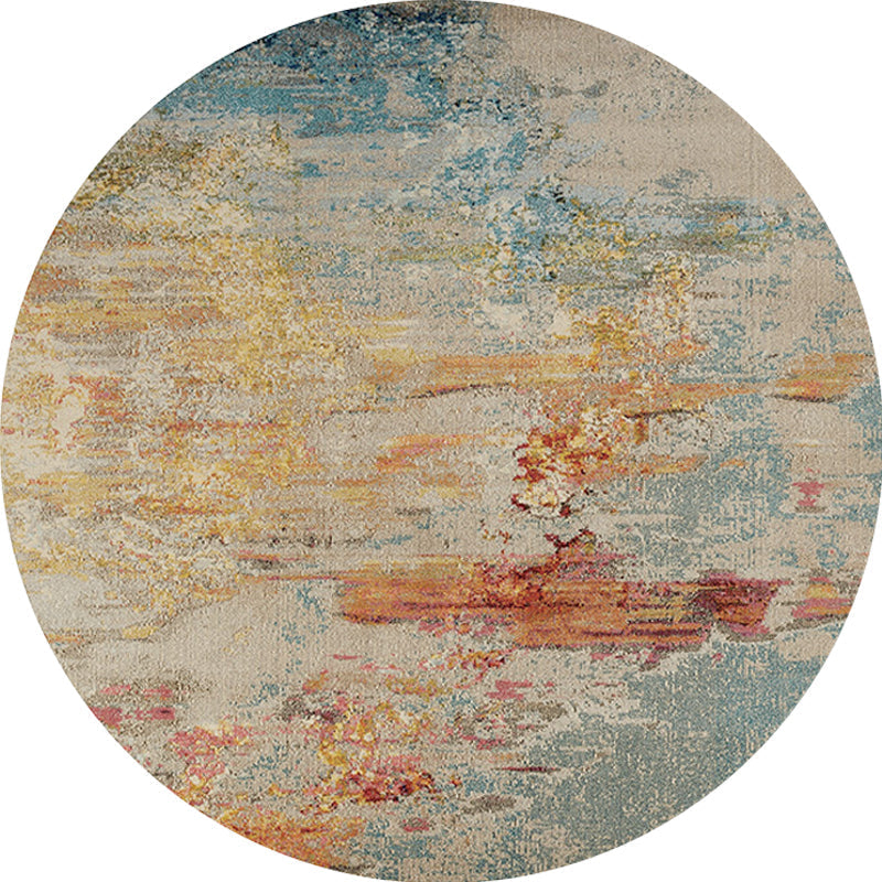 Avtoit | Multicolor Industrial Indoor Rug Polyester Abstract Rug Pet Friendly Washable Non-Slip Carpet for Living Room