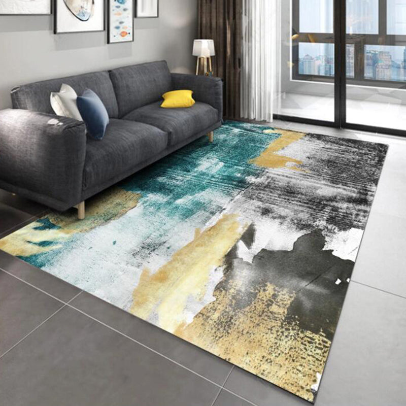 Avtoit | Multi Color Industrial Carpet Polyester Abstract Pattern Carpet Pet Friendly Non-Slip Area Rug for Living Room