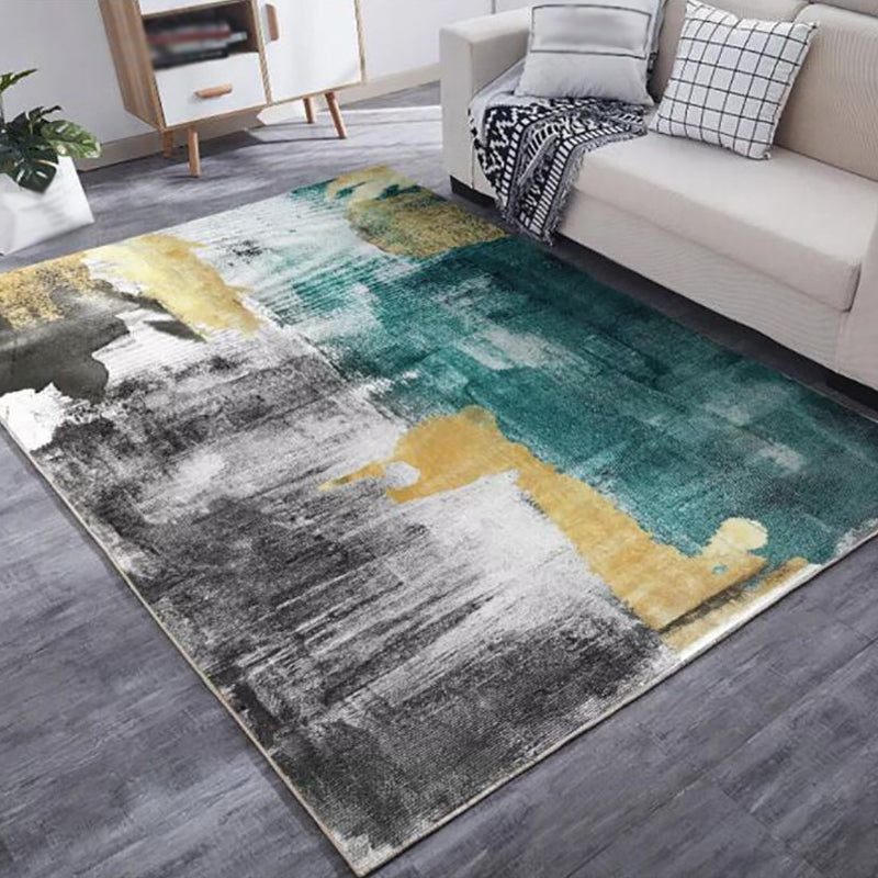 Avtoit | Multi Color Industrial Carpet Polyester Abstract Pattern Carpet Pet Friendly Non-Slip Area Rug for Living Room