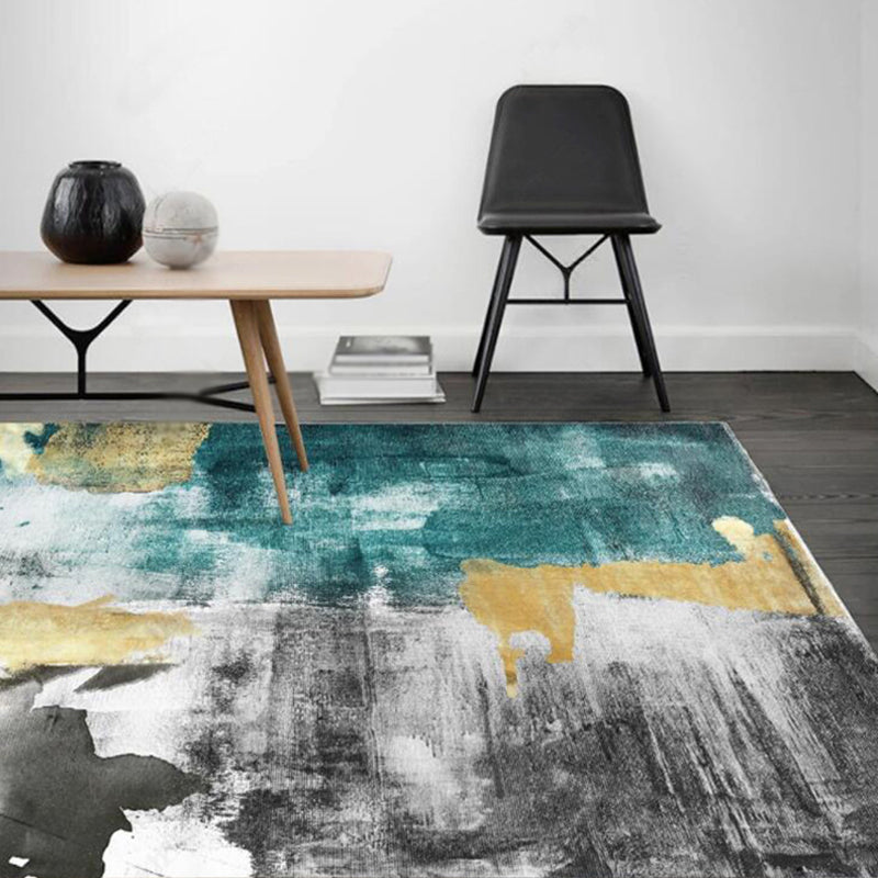 Avtoit | Multi Color Industrial Carpet Polyester Abstract Pattern Carpet Pet Friendly Non-Slip Area Rug for Living Room