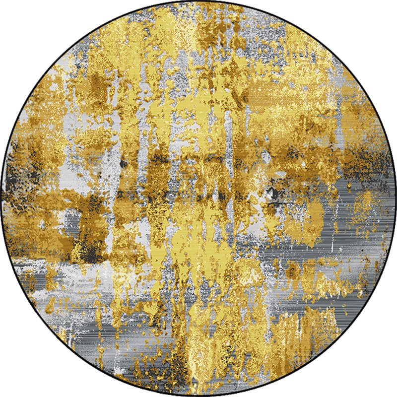 Avtoit | Industrial abstract carpet Gold Polyester rug non-slip pet-friendly washable rug for home
