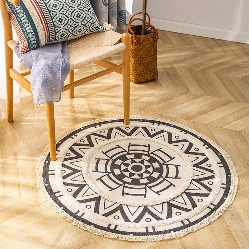 Avtoit | Traditional Tribal Floral Pattern Rug Multicolor Moroccan Rug Flax Pet-Friendly Washable Nonslip Area Rug for Bedroom