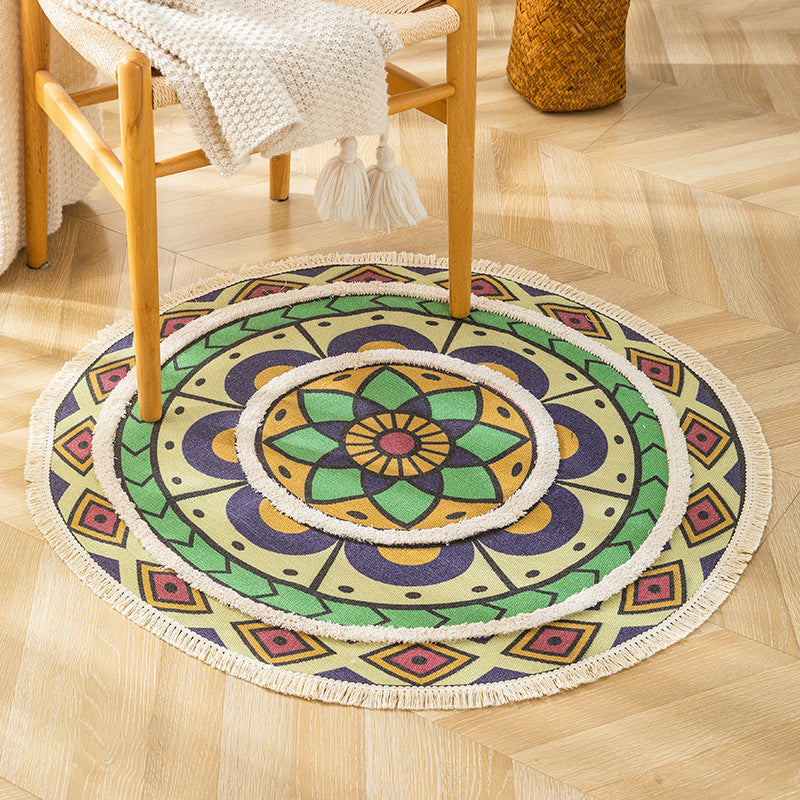 Avtoit | Traditional Tribal Floral Pattern Rug Multicolor Moroccan Rug Flax Pet-Friendly Washable Nonslip Area Rug for Bedroom