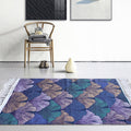 Avtoit | Stylish Leaf Pattern Carpet Multicolors Tropical Carpet Cotton Washable Non-Slip Pet-Friendly Carpet for Living Room