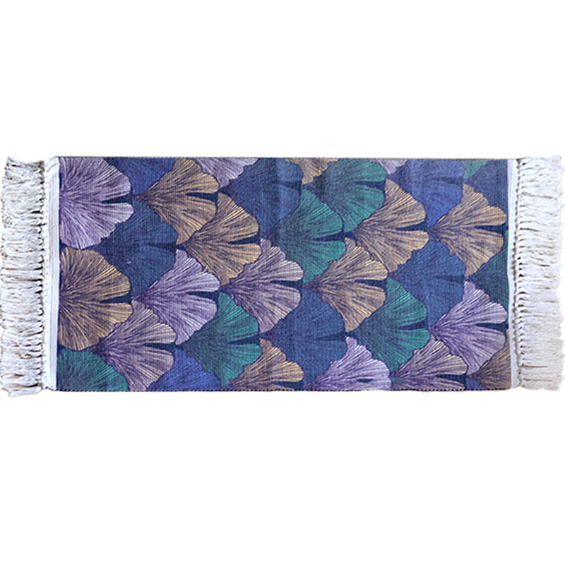 Avtoit | Stylish Leaf Pattern Carpet Multicolors Tropical Carpet Cotton Washable Non-Slip Pet-Friendly Carpet for Living Room