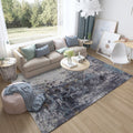Avtoit | Industrial Living Room Rug Black Abstract Indoor Carpet Polyester Non-Slip Washable Pet-Friendly Rug