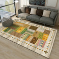 Avtoit | Brown and Green Southwestern Rug Polypropylene Tribal Diamond Pattern Rug Pet Friendly Washable Non-Slip Rug for Decoration