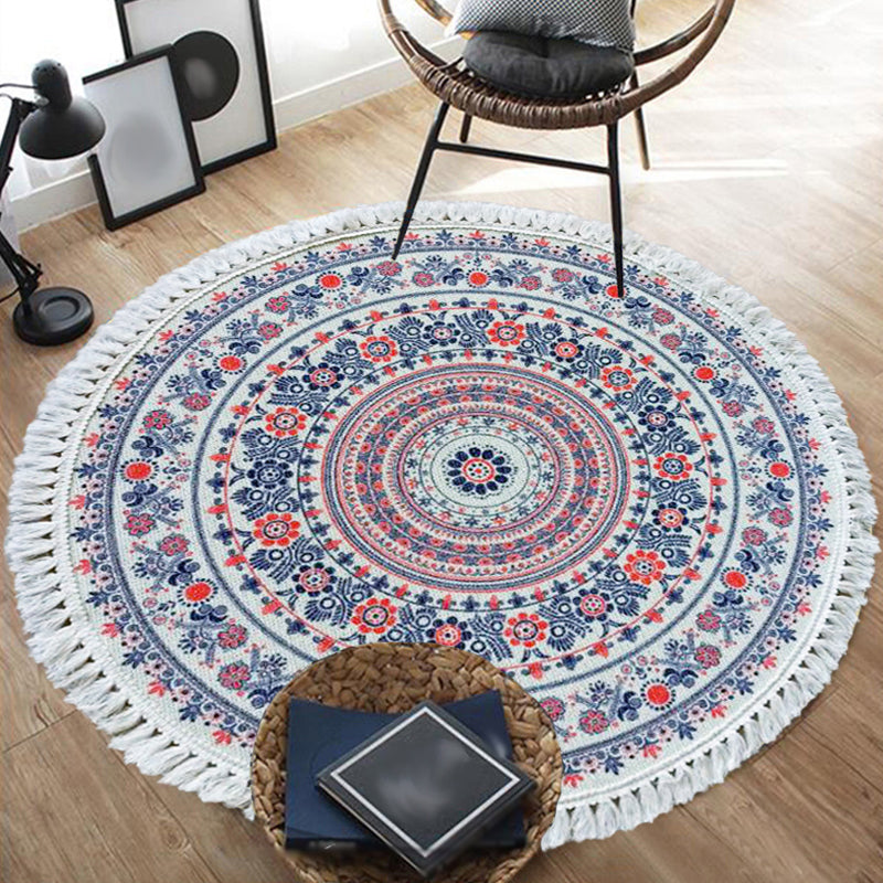 Avtoit | Traditional Tribal Floral Pattern Rug Multicolor Moroccan Rug Flax Pet-Friendly Washable Nonslip Area Rug for Bedroom