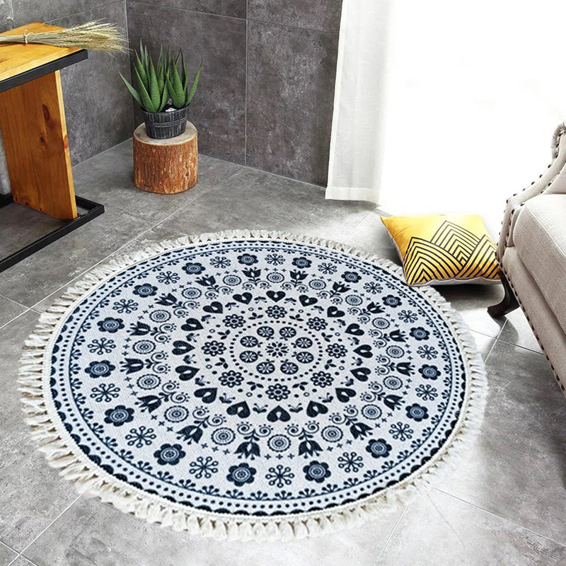 Avtoit | Traditional Tribal Floral Pattern Rug Multicolor Moroccan Rug Flax Pet-Friendly Washable Nonslip Area Rug for Bedroom