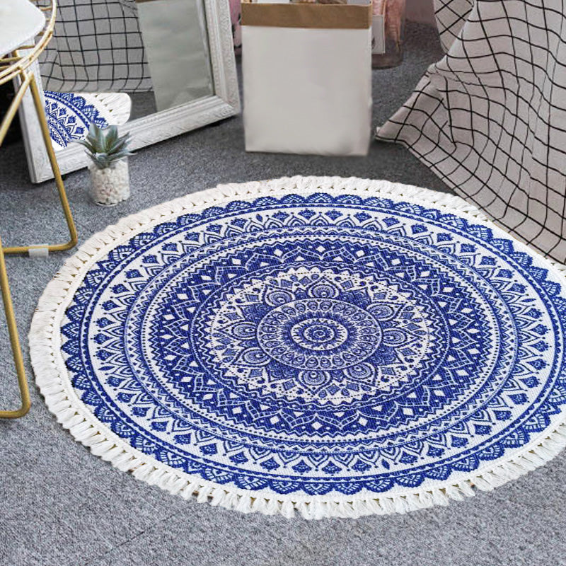 Avtoit | Traditional Tribal Floral Pattern Rug Multicolor Moroccan Rug Flax Pet-Friendly Washable Nonslip Area Rug for Bedroom