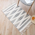 Avtoit | Yellow and gray bedroom carpet southwestern striped pattern carpet cotton non-slip backing washable area rug