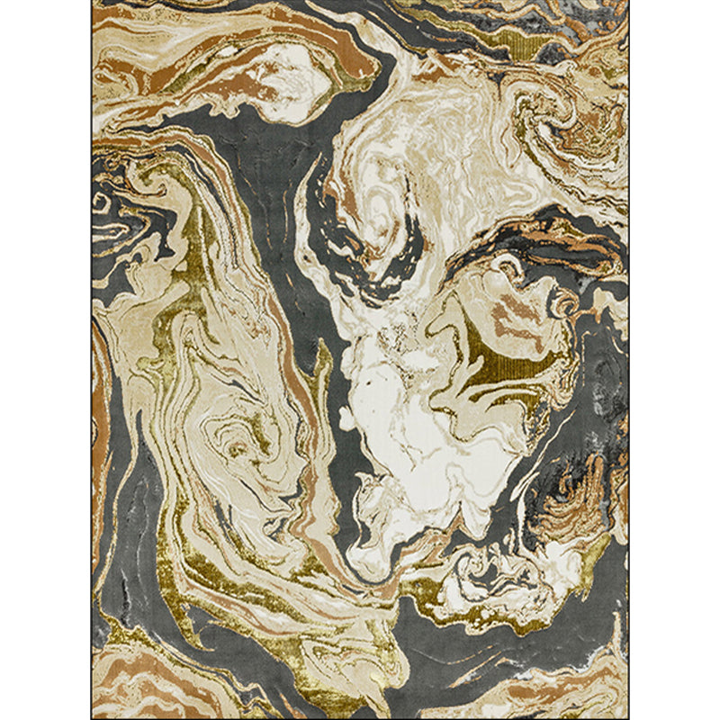 Avtoit | Gold Abstract Carpet Polyester Modern Rug Washable Non-slip Back Carpet for Decoration