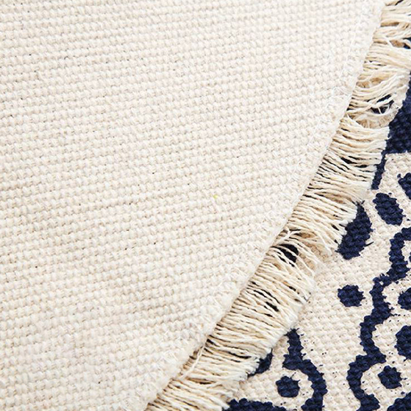 Avtoit | Moroccan tribal floral pattern rug multicolor cotton rug non-slip pet-friendly washable rug for bedroom