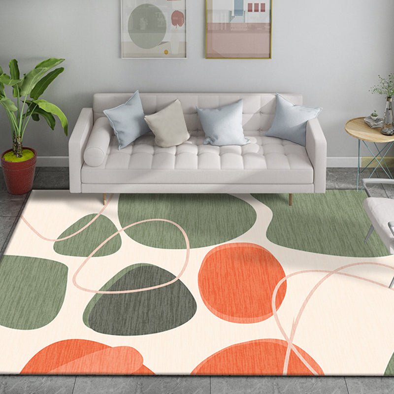 Avtoit | Multicolor Colorblock Rug Polyester Modernist Rug Washable Non-Slip Back Rug for Bedroom