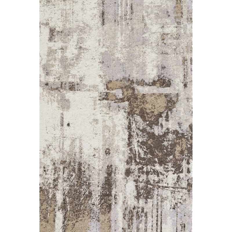 Avtoit | Industrial Abstract Rug Brown Synthetic Rug Anti-Slip Mat Pet-Friendly Washable Rug for the Living Room