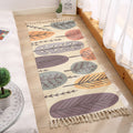 Avtoit | Multicolored Floral Pattern Rug Cotton Modern Rug Pet Friendly Washable Non-Slip Area Rug for Living Room