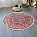 Avtoit | Floral Pattern Rug Jute Moroccan Rug Pet-Friendly Washable Non-Slip Rug for the Living Room