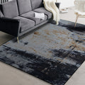 Avtoit | Dark Grey Industrial Carpet Polyester Abstract Pattern Carpet Pet Friendly Non-Slip Washable Rug for Living Room