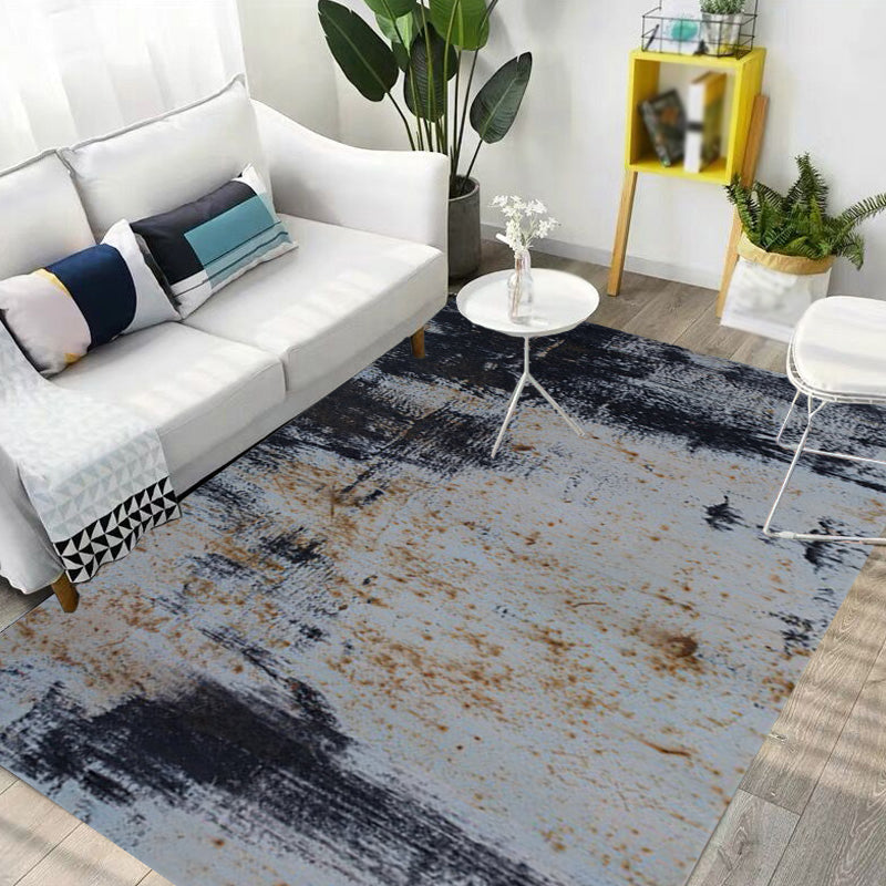 Avtoit | Dark Grey Industrial Carpet Polyester Abstract Pattern Carpet Pet Friendly Non-Slip Washable Rug for Living Room