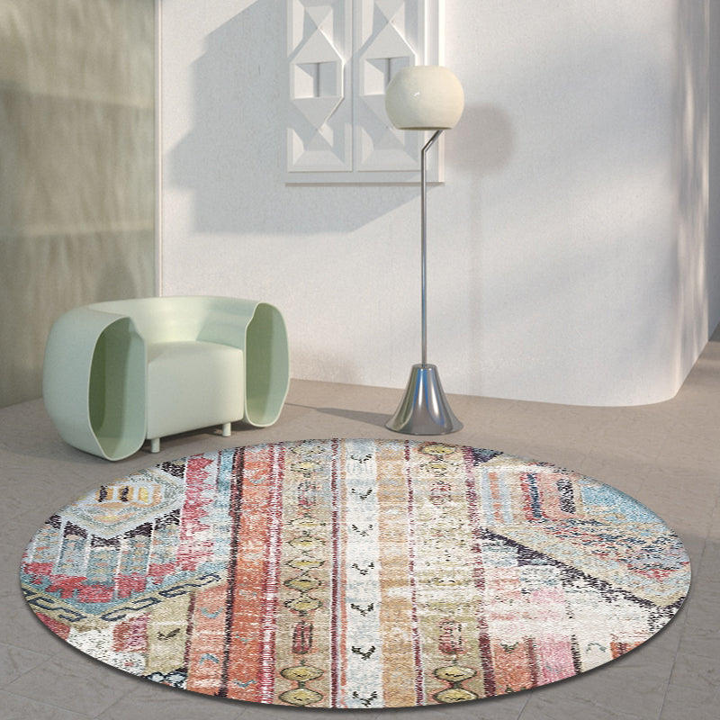 Avtoit | Colorful Living Room Carpet Southwestern Tribal Diamond Pattern Carpet Synthetic Machine Washable Non-Slip Back Carpet