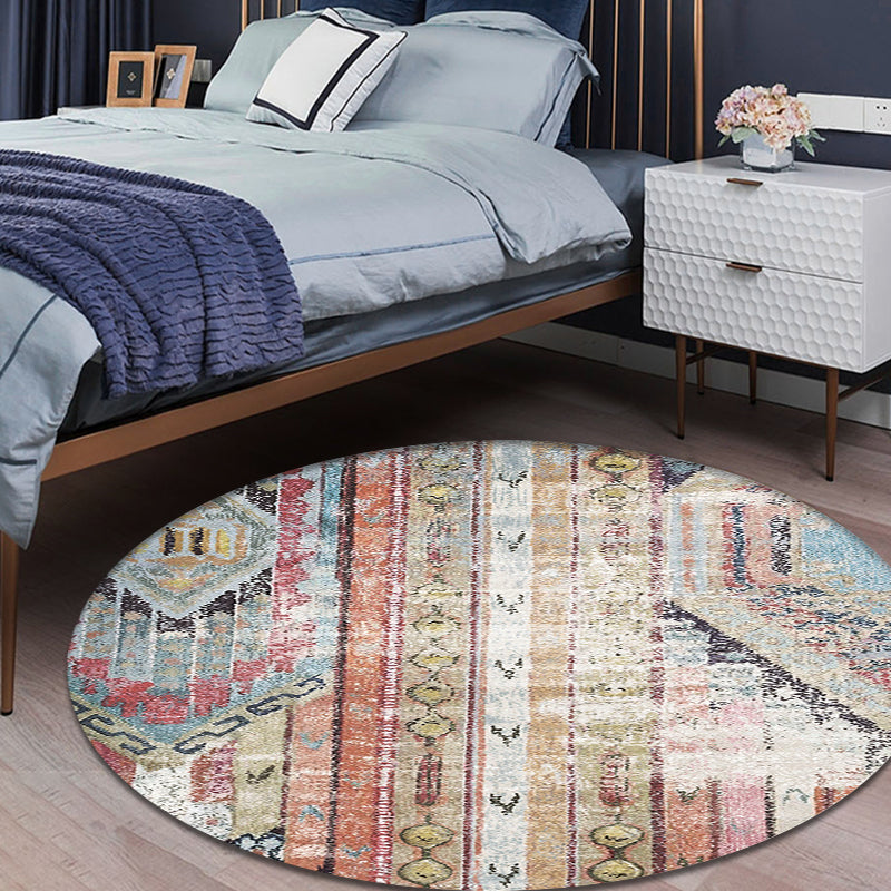 Avtoit | Colorful Living Room Carpet Southwestern Tribal Diamond Pattern Carpet Synthetic Machine Washable Non-Slip Back Carpet