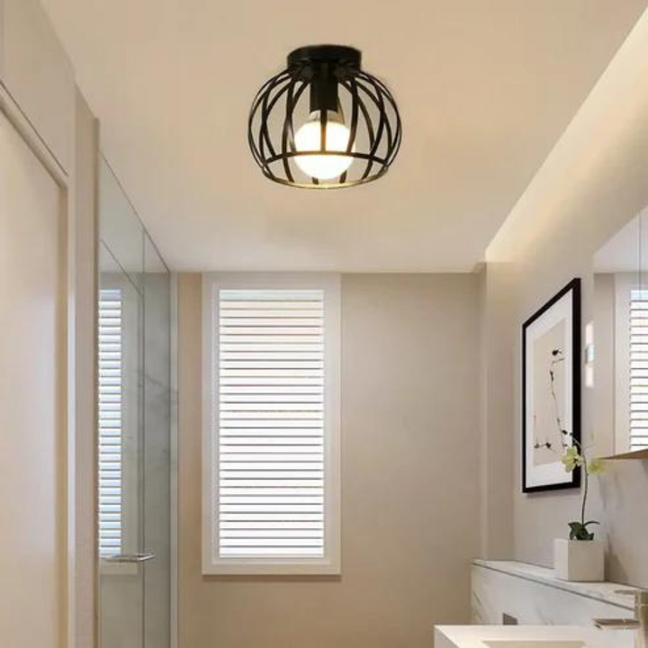 Avtoit | Modern Loft-style Ceiling Lamp with Open Cage Design