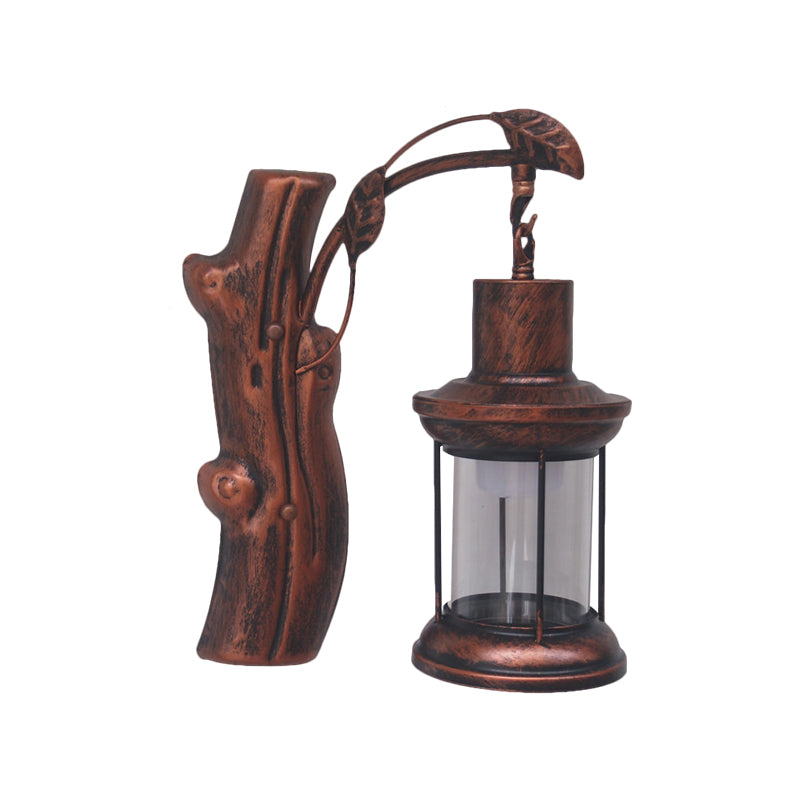 Avtoit | Kerosene Gang Wall Light Fixture Coastal Clear Glass 1 Light Black/Copper Sconce Lamp