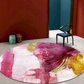 Avtoit | Modernist Study Area Rug Pink Watercolor Pattern Rug Polyester Washable Nonslip Pet-Friendly Area Rug