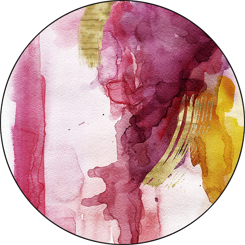 Avtoit | Modernist Study Area Rug Pink Watercolor Pattern Rug Polyester Washable Nonslip Pet-Friendly Area Rug