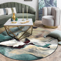 Avtoit | Simple Blue Industrial Carpet Polyester Abstract Carpet Washable Non-Slip Underlay Pet-Friendly Carpet for the Living Room