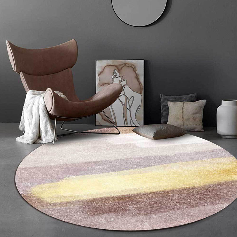 Avtoit | Brown Abstract Carpet Polyester Modernism Carpet Washable Non-Slip Back Carpet for Decoration