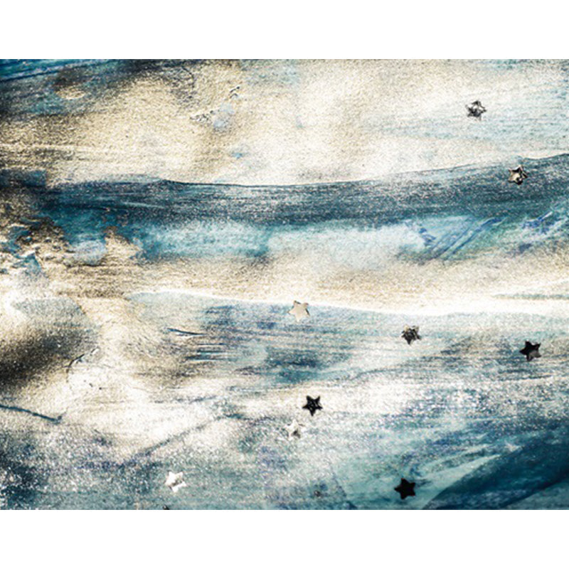 Avtoit | Minimalist Abstract Star Pattern Carpet Blue Polyester Rug Non-Slip Pet-Friendly Washable Indoor Carpet for Decoration