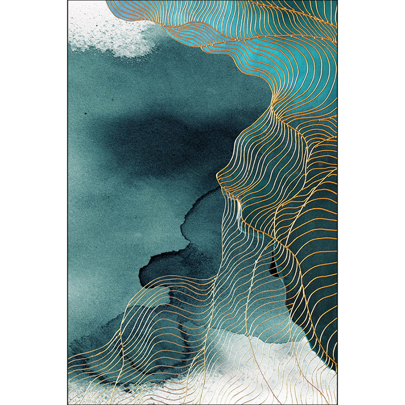 Avtoit | Creative Green Industrial Carpet Polyester Abstract Swirl Striped Pattern Carpet Washable Non-Slip Backing Pet-Friendly Carpet for Decoration