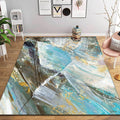 Avtoit | Aesthetic Abstract Watercolor Pattern Rug Blue Simple Rug Polyester Washable Non-Slip Pet-Friendly Area Rug for the Living Room