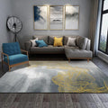Avtoit | Gray Modernist Rug Polyester Swirl Stripe Pattern Rug Pet Friendly Washable Non-Slip Carpet for Bedroom