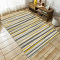 Avtoit | Simplicity Striped Pattern Carpet Yellow and Pink Polyester Carpet Non-Slip Pet Friendly Washable Carpet for Decoration
