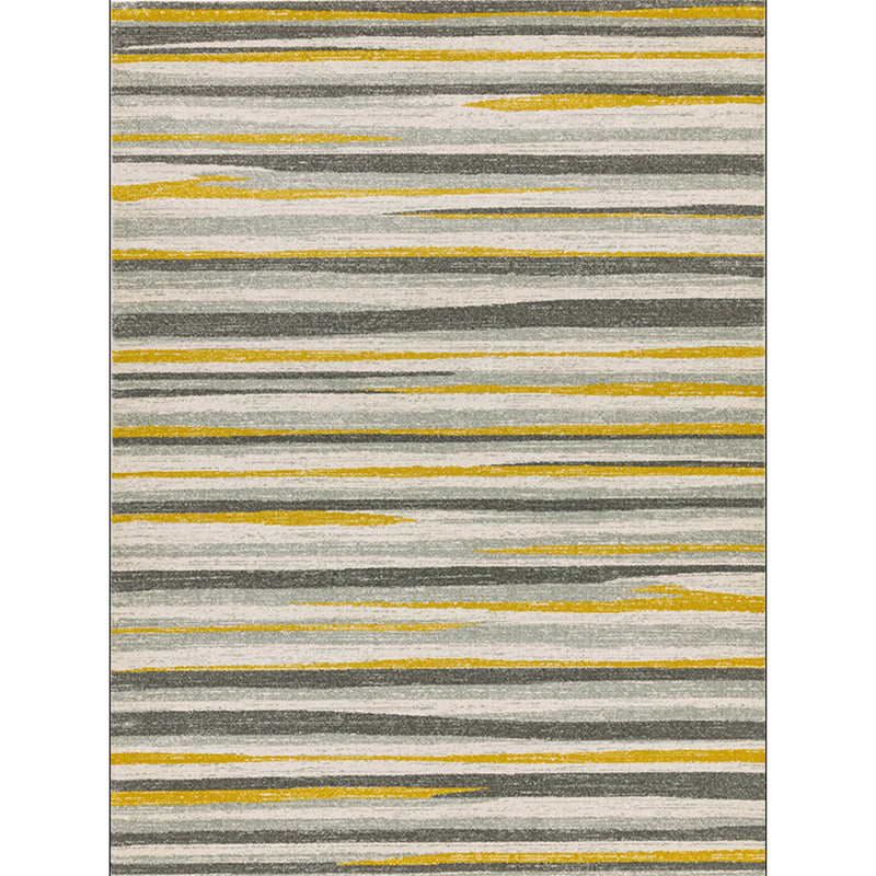 Avtoit | Simplicity Striped Pattern Carpet Yellow and Pink Polyester Carpet Non-Slip Pet Friendly Washable Carpet for Decoration