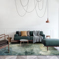 Avtoit | Green Modernism Carpet Polyester Abstract Area Rug Pet-Friendly Washable Non-Slip Area Rug for Bedroom