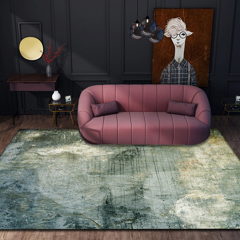 Avtoit | Green Modernism Carpet Polyester Abstract Area Rug Pet-Friendly Washable Non-Slip Area Rug for Bedroom