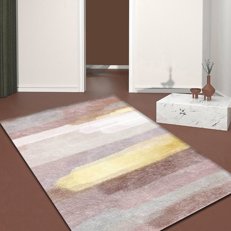 Avtoit | Minimalist Abstract Carpet Pink Polyester Area Rug Non-Slip Pet-Friendly Washable Rug for Decoration