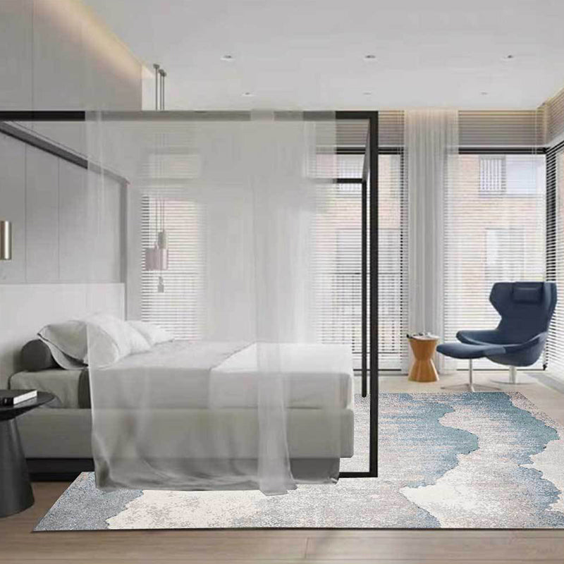 Avtoit | Industrial Bedroom Rug Grey Abstract Rug Polyester Washable Non-slip Pet-friendly Rug