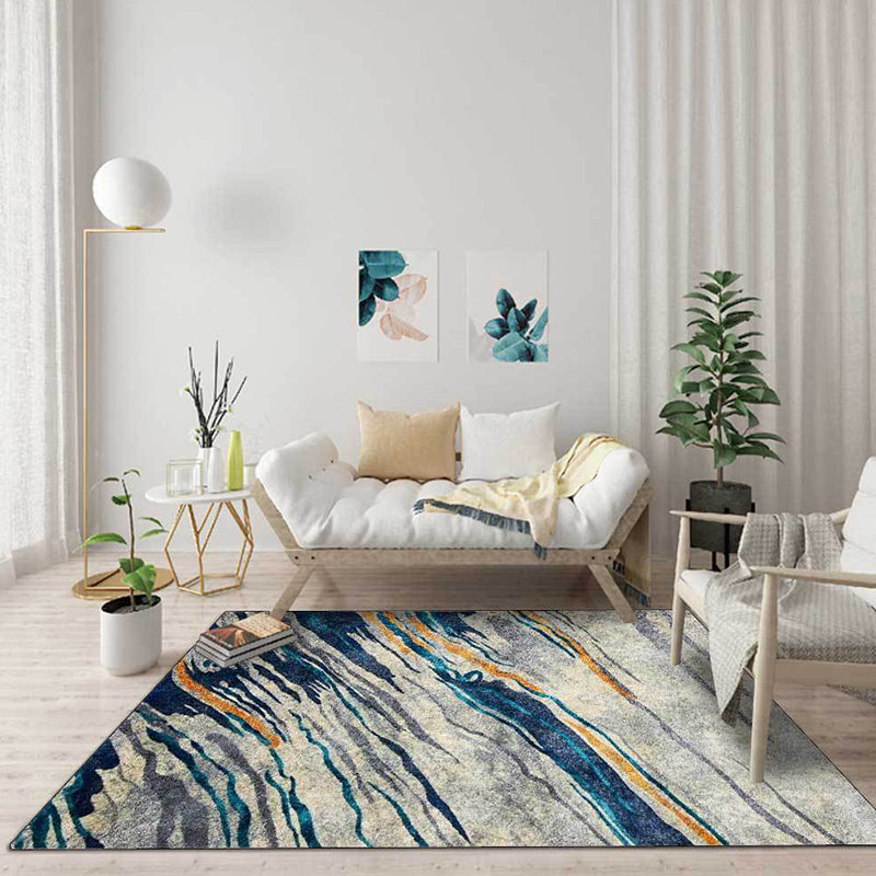 Avtoit | Unusual multicolored industrial carpet polyester swirl stripe pattern carpet washable non-slip backing pet-friendly carpet for home