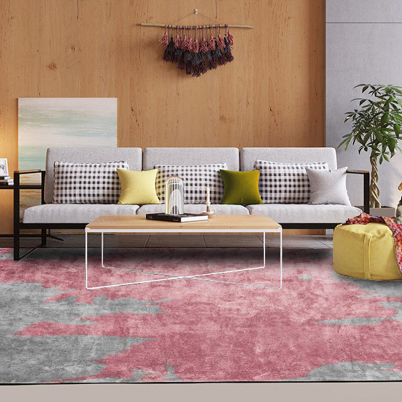 Avtoit | Simple Pink Industrial Carpet Polyester Abstract Carpet Washable Non-Slip Backing Pet-Friendly Carpet for Living Room