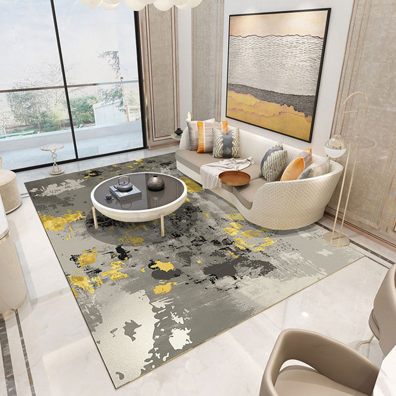 Avtoit | Funky Abstract Area Rug Multi Color Contemporary Rug Polyester Washable Non-slip Pet Friendly Carpet for the Living Room