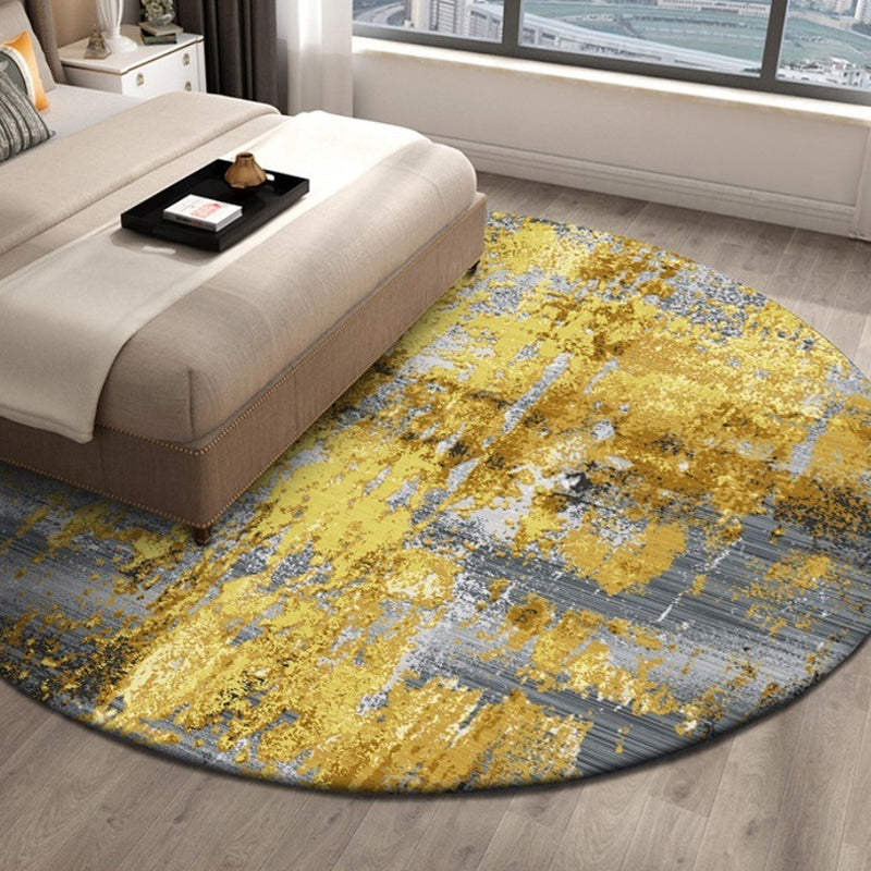 Avtoit | Casual Industrial Style Rug Polyester Abstract Pattern Rug with Non-Slip Backing Pet-Friendly Rug for Bedroom
